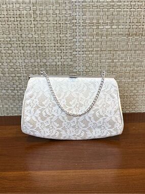 🌟HP🌟VTG 1950s-60s Mid-Century Satin & Lace Bridal Handbag